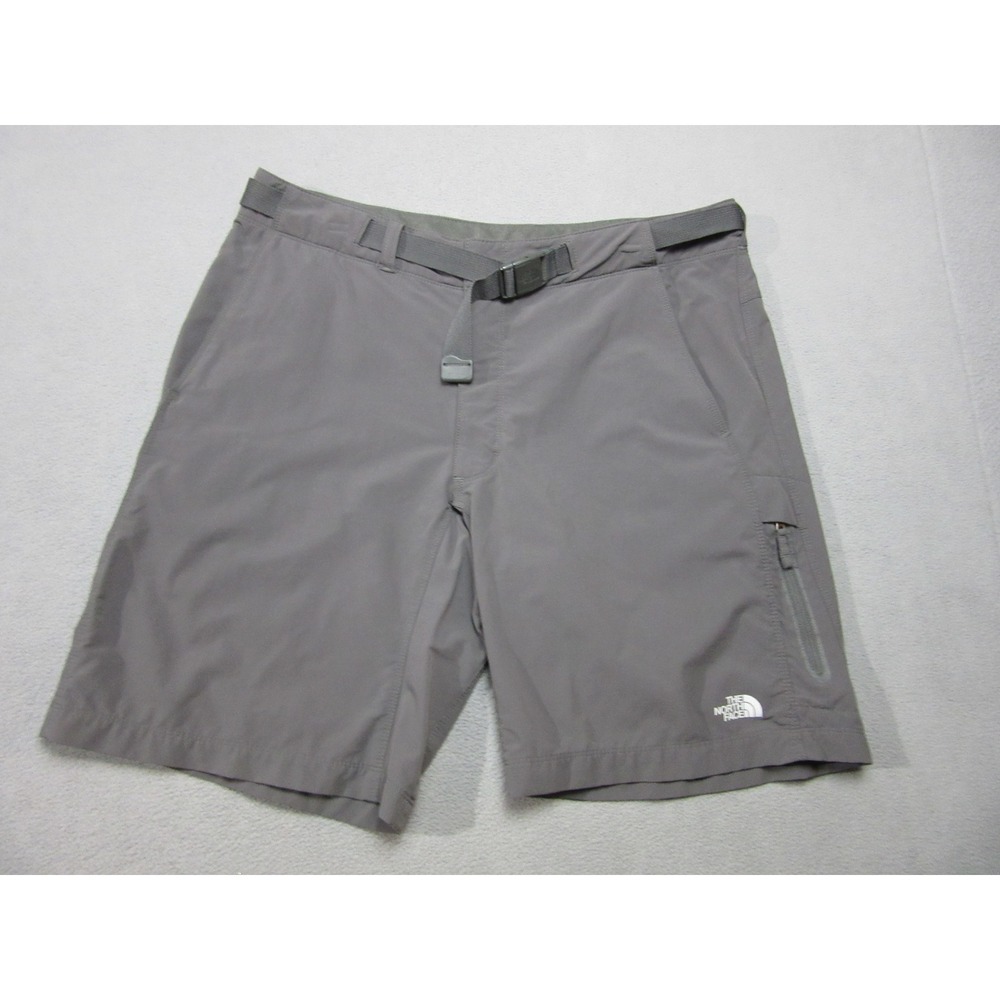 The North Face Shorts Mens 36 Gray Hiking Belted Cargo Zip Pockets Outdoor